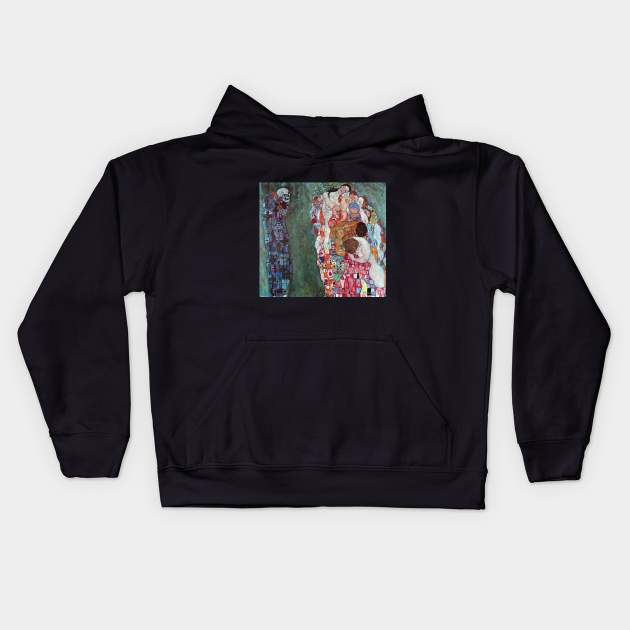 Death and Life by Gustav Klimt Kids Hoodie by MasterpieceCafe